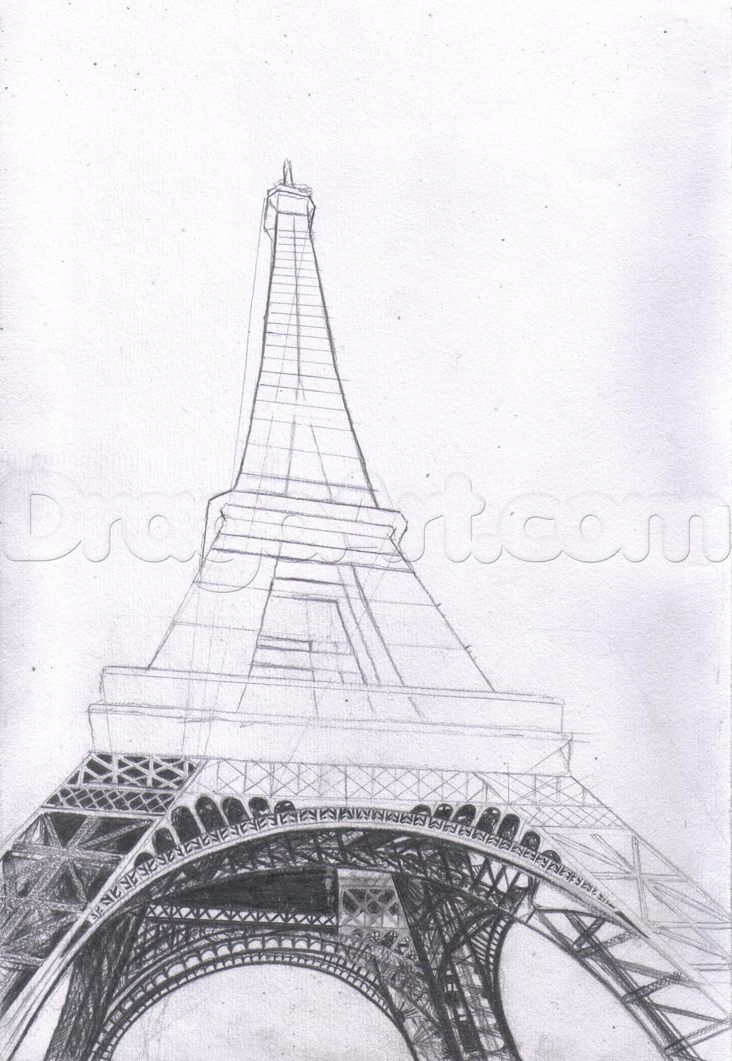 Eiffel Tower Drawing Steps at PaintingValley.com | Explore collection ...