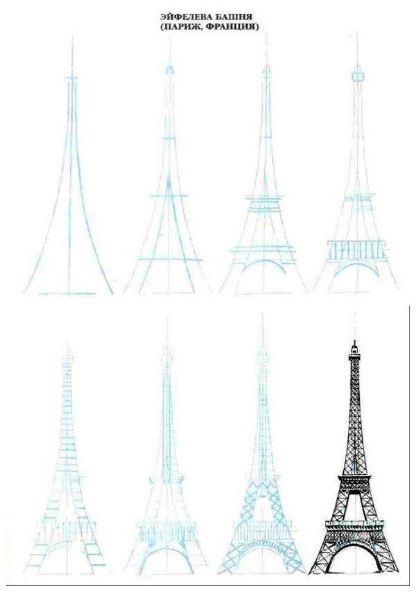 600x854 Top Things To Do In Paris - Eiffel Tower Drawing Steps