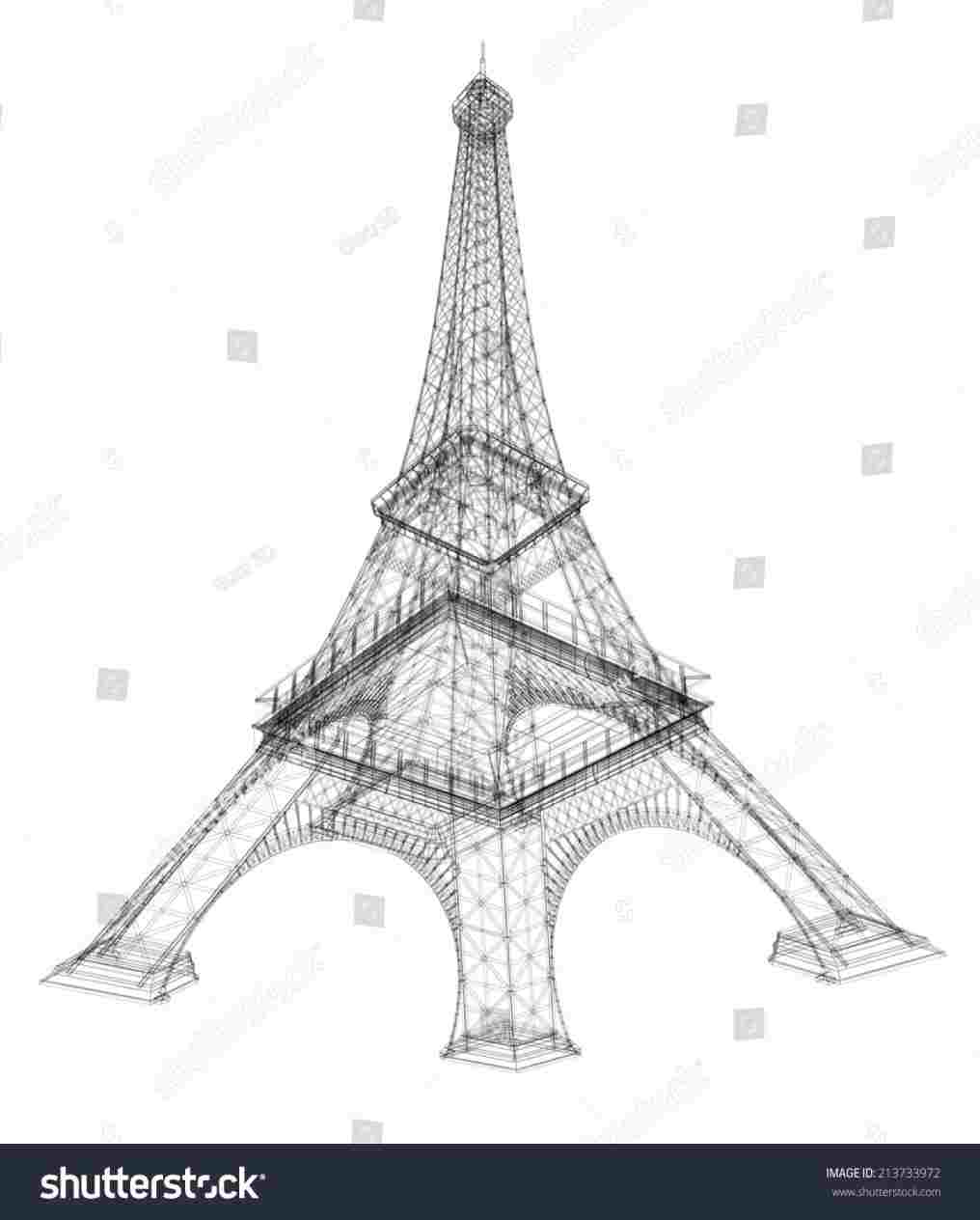 1016x1264 To Draw The Eiffel Tower Step - Eiffel Tower Drawing Steps