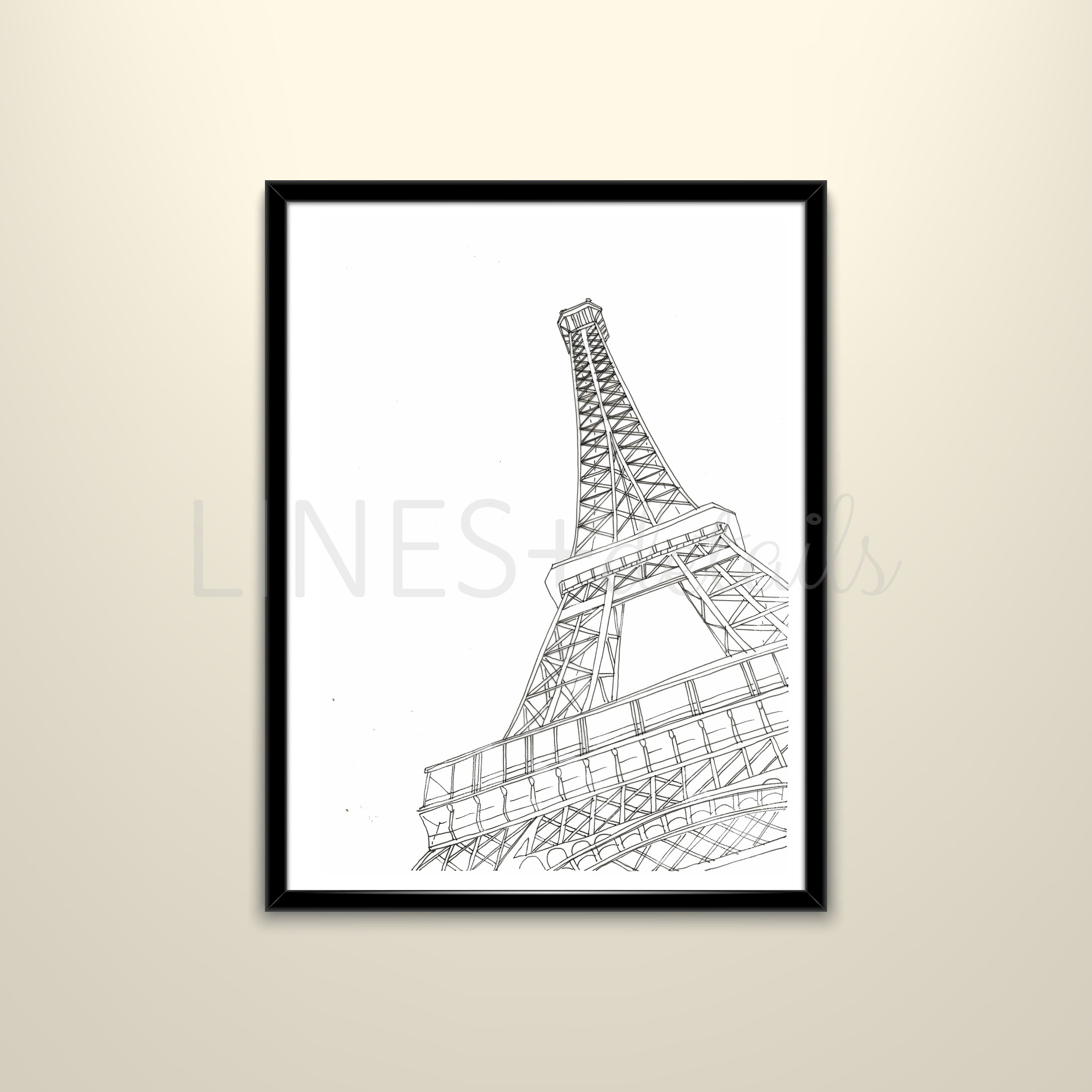 3000x3000 Eiffel Tower Line Art Print Paris Print Abstract Line Art Etsy - Eiffel Tower Line Drawing