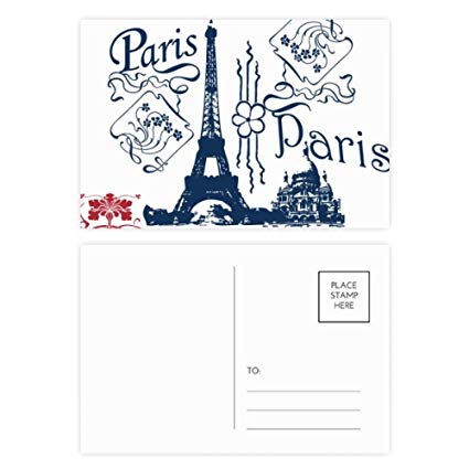 425x425 Eiffel Tower France Paris Line Drawing Postcard Set - Eiffel Tower Line Drawing