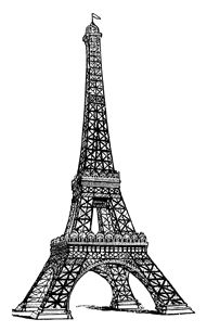 191x306 Vintage Line Drawing Of The Eiffel Tower Free Vintage Clip Art - Eiffel Tower Line Drawing