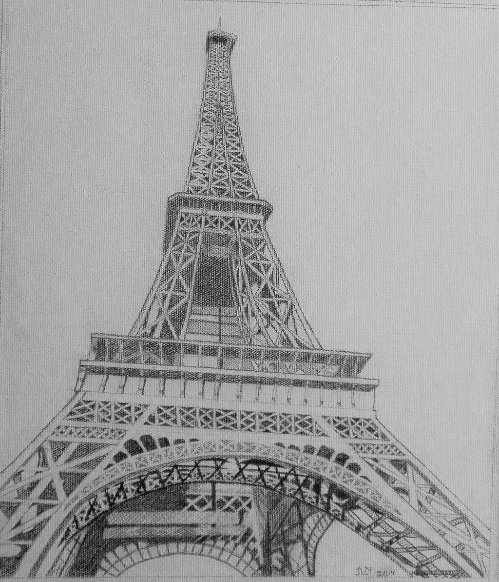 Eiffel Tower Pencil Drawing at PaintingValley.com | Explore collection ...