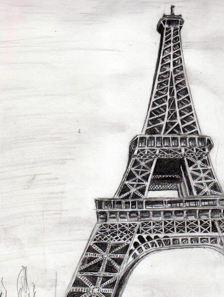 Eiffel Tower Pencil Drawing at PaintingValley.com | Explore collection ...