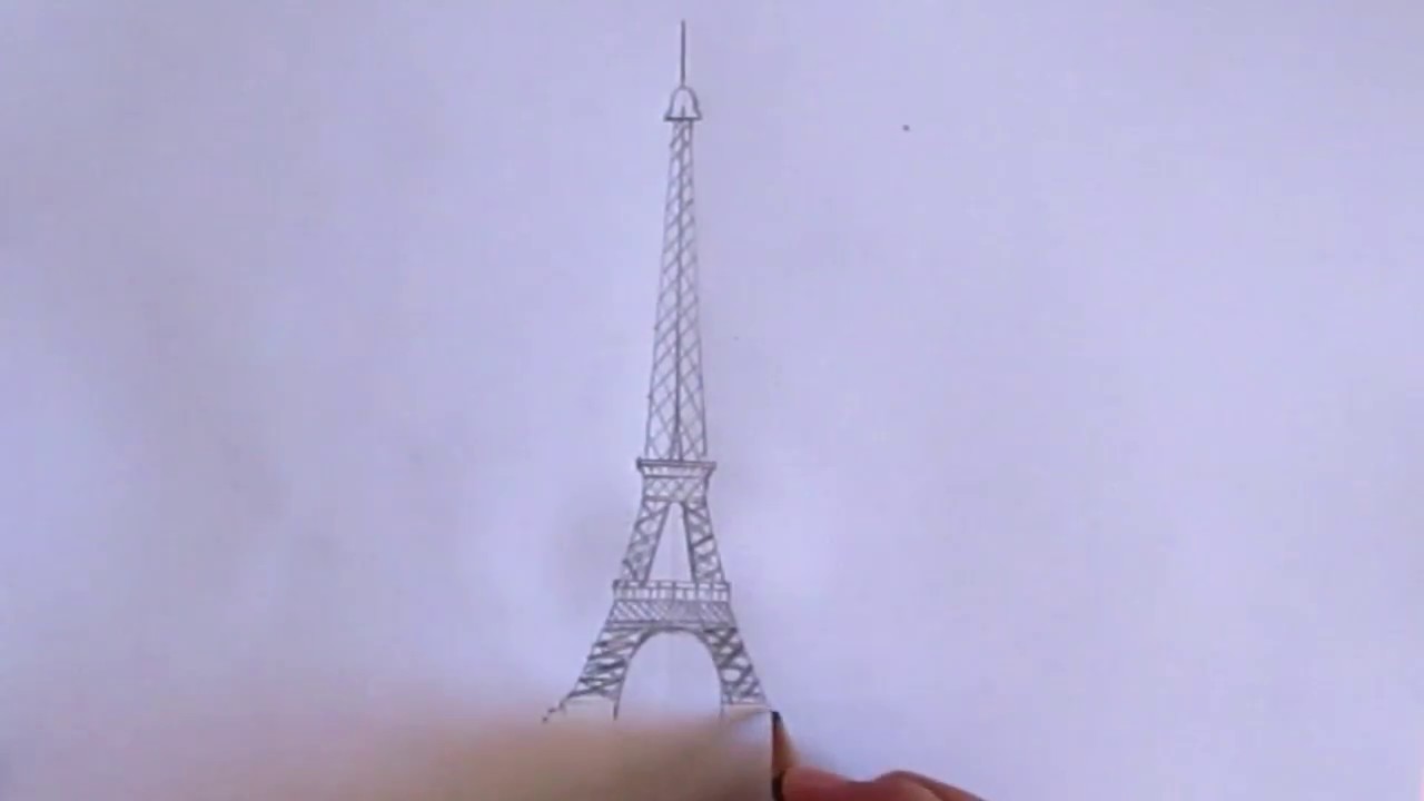 1280x720 How To Draw Eiffel Tower Paris Pencil Drawing - Eiffel Tower Pencil Drawing