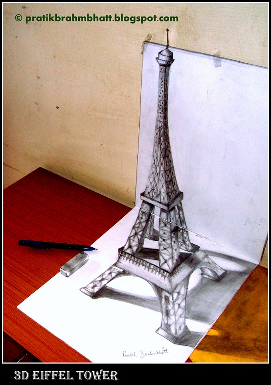 554x785 Pratik Brahmbhatt Eiffel Tower Pencil Sketch - Eiffel Tower Pencil Drawing