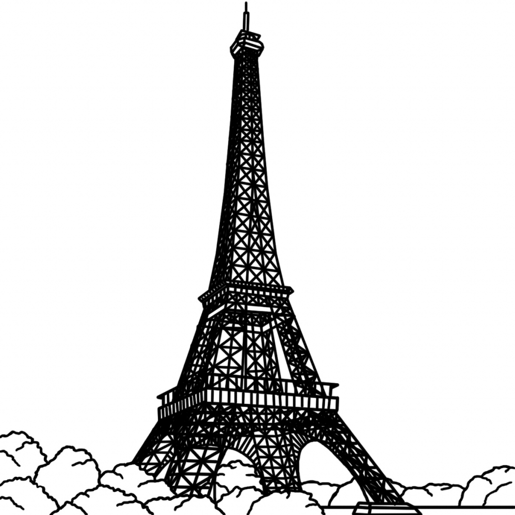 1024x1024 eiffel tower simple drawing simple eiffel tower drawing drawing - Eiffel Tower Simple Drawing