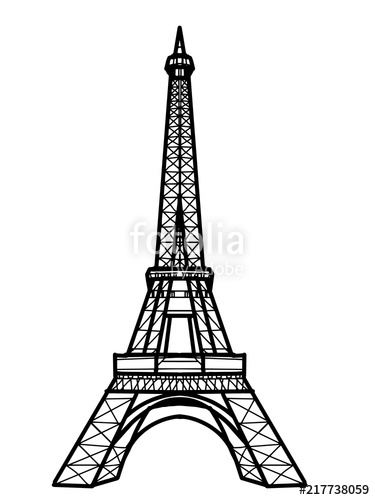 375x500 Eiffel Tower Illustration Drawing Stock Photo And Royalty Free - Eiffel Tower Simple Drawing