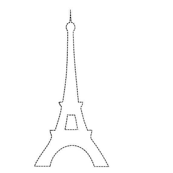570x570 Eiffel Tower Outline Clip Art - Eiffel Tower Simple Drawing