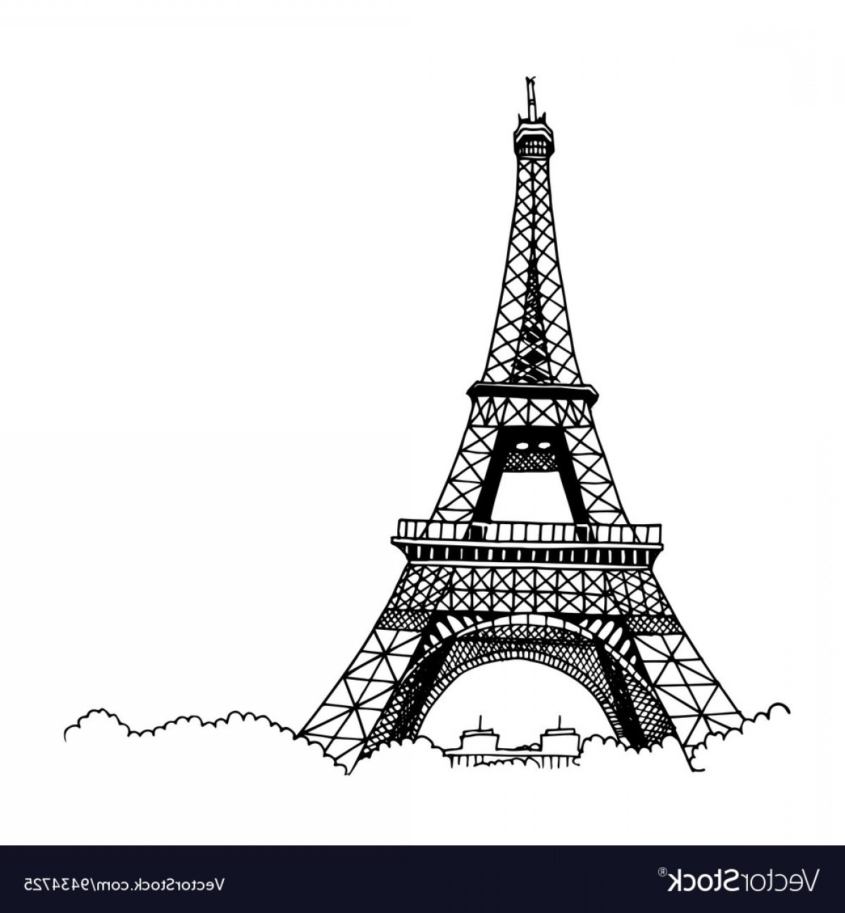 Eiffel Tower Simple Drawing at PaintingValley.com | Explore collection ...