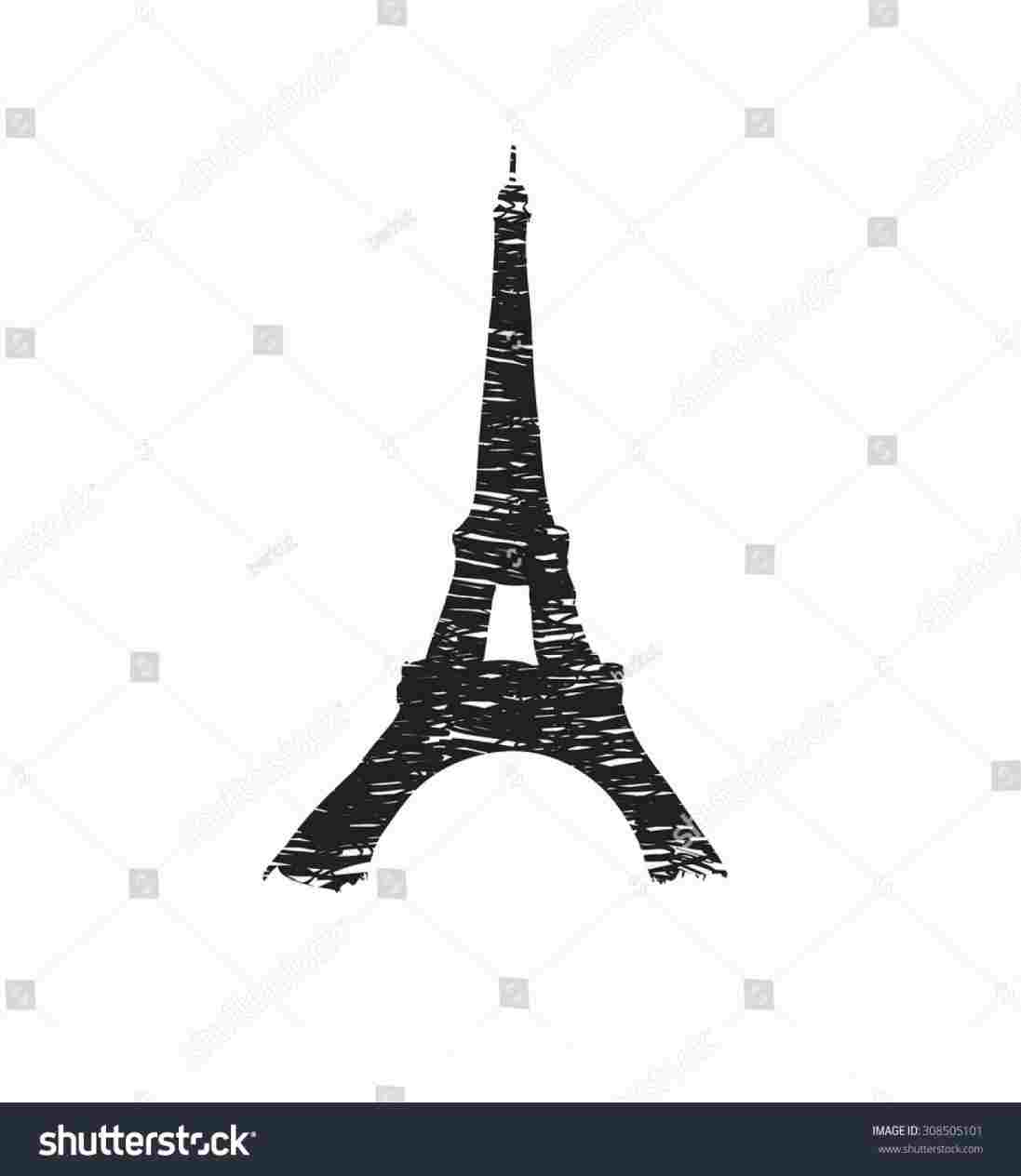 1097x1264 Simple Eiffel Tower Sketch - Eiffel Tower Simple Drawing