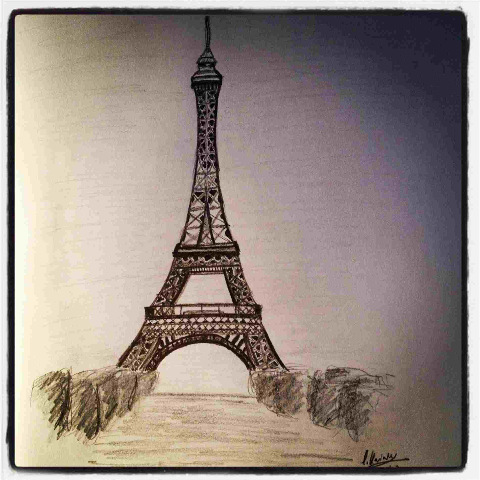 Eiffel Tower Simple Drawing at PaintingValley.com | Explore collection ...