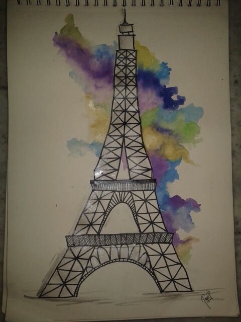 480x640 Eiffel Tower !!!simple Easy N Awesome Diy Paintings Eiffel - Eiffel Tower Simple Drawing