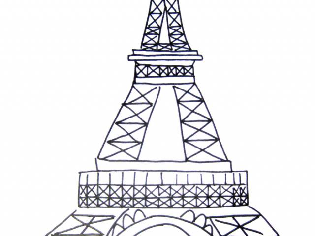 640x480 Drawn Eiffel Tower Simple - Eiffel Tower Simple Drawing