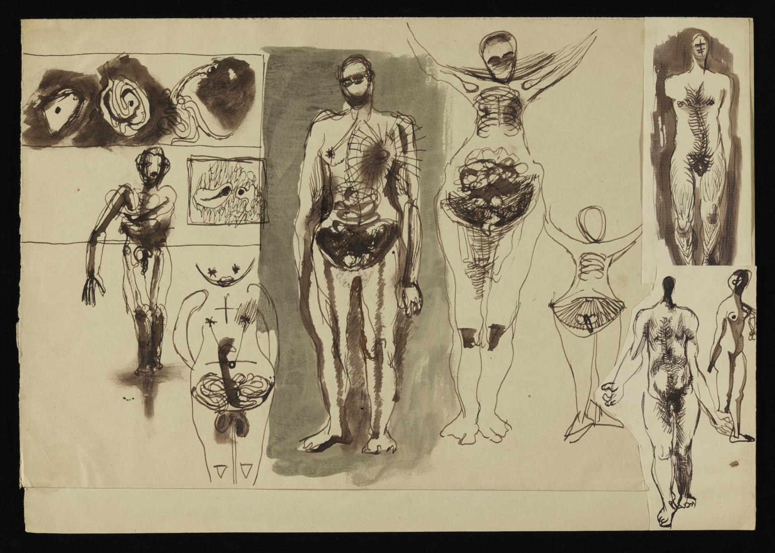 1536x1096 eight drawings of figures on one sheet', keith vaughan - Eight Drawing