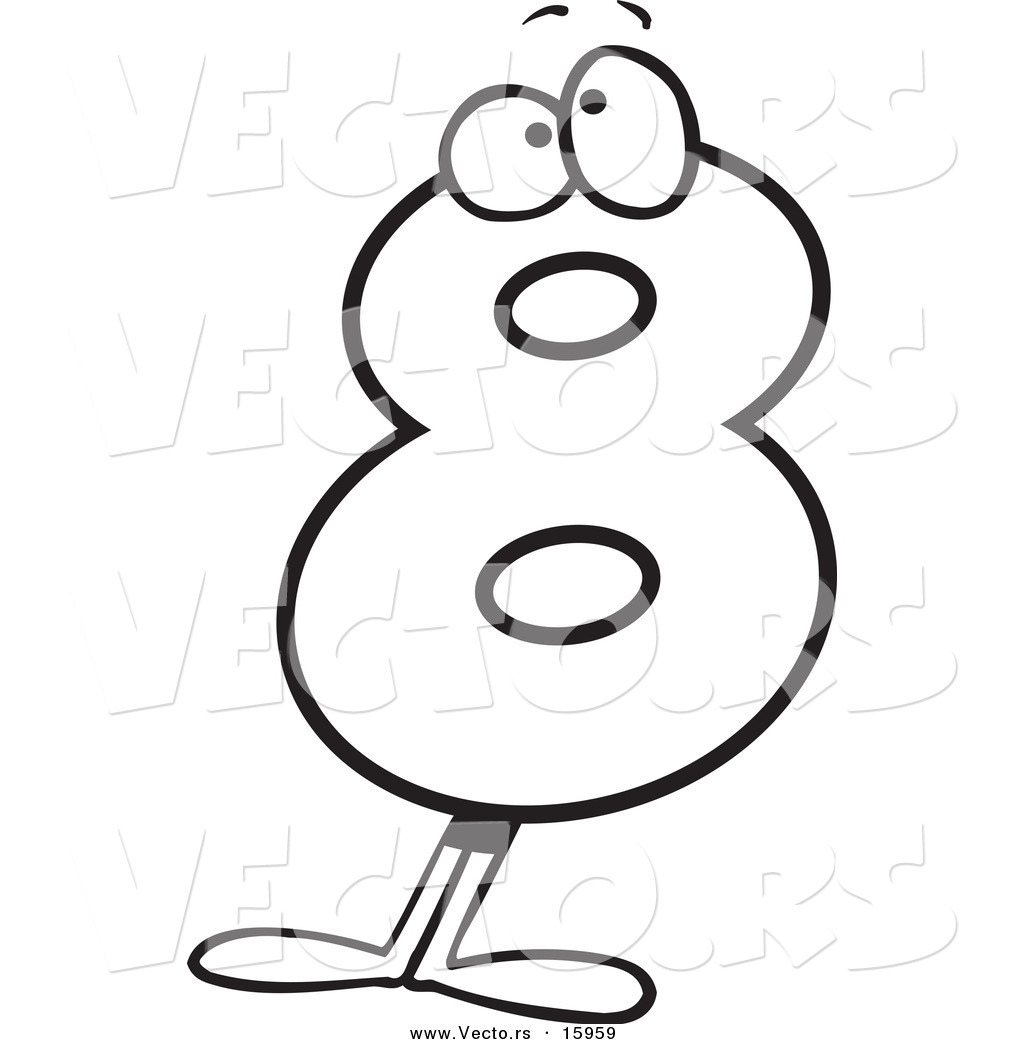 1024x1044 Vector Of A Cartoon Eight Character - Eight Drawing