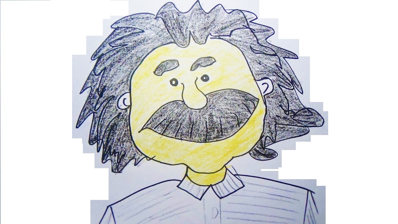 1280x720 Easy Drawing For Kids - Einstein Cartoon Drawing