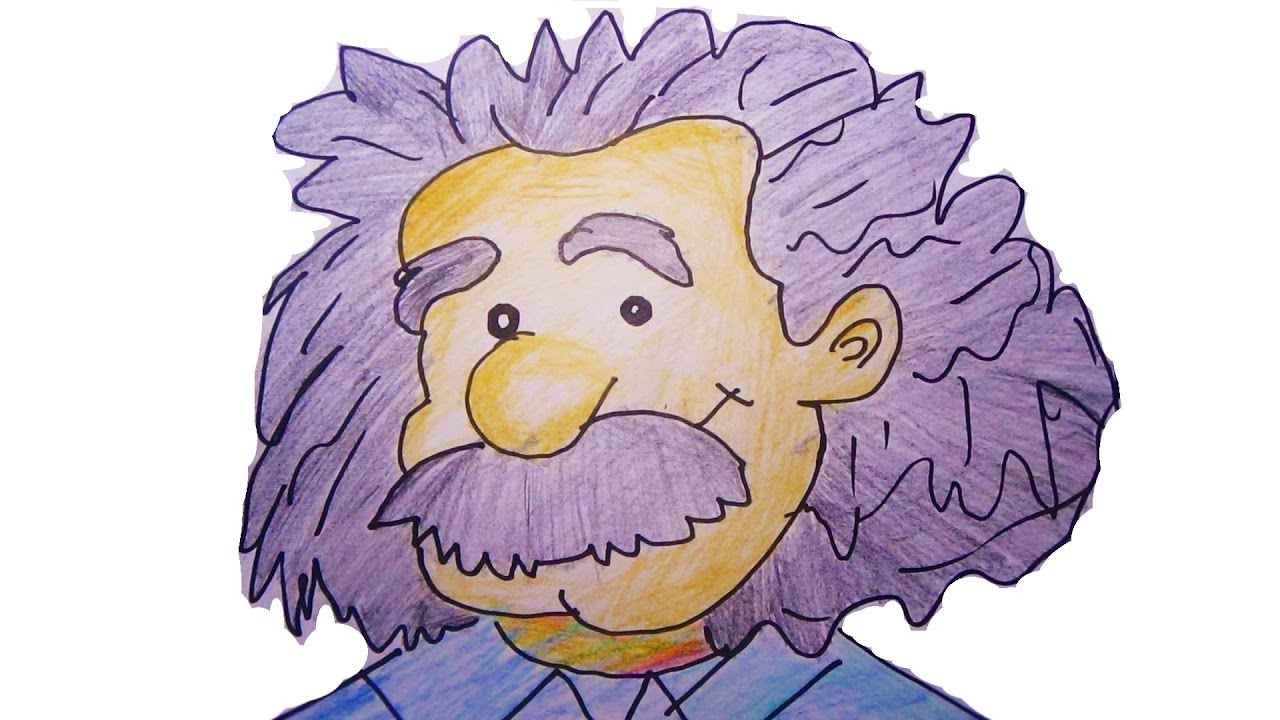 1280x720 Easy Drawing For Kids - Einstein Cartoon Drawing