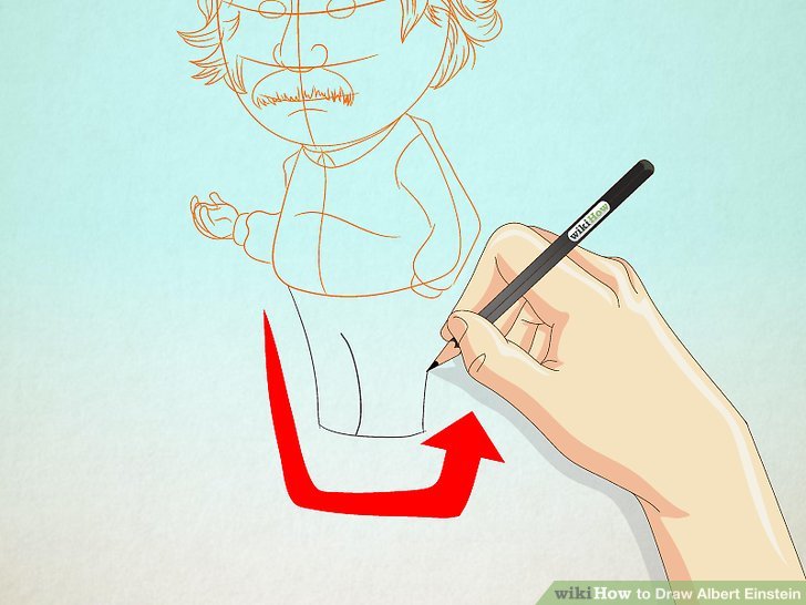 728x546 how to draw albert einstein steps - Einstein Cartoon Drawing