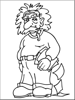 304x404 clip art cartoon einstein bampw i abcteach - Einstein Cartoon Drawing