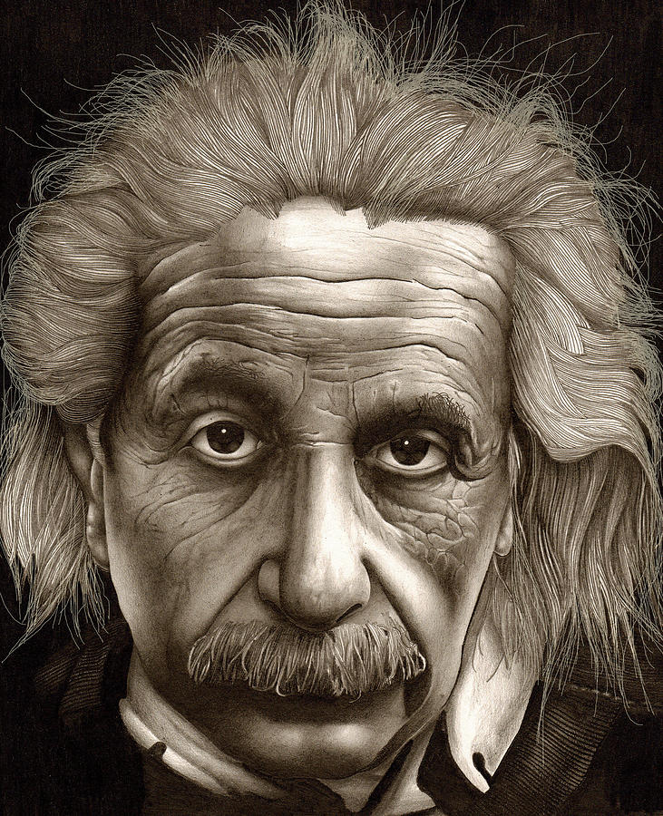 731x900 albert einstein millenium man drawing - Einstein Drawing