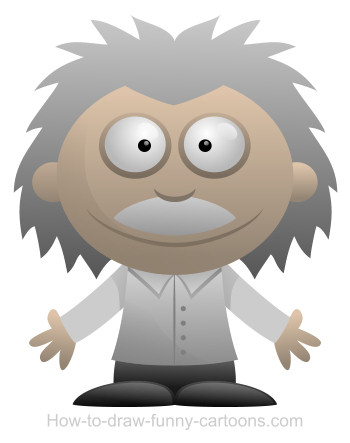 350x443 Drawing A Scientist Cartoon - Einstein Drawing Cartoon