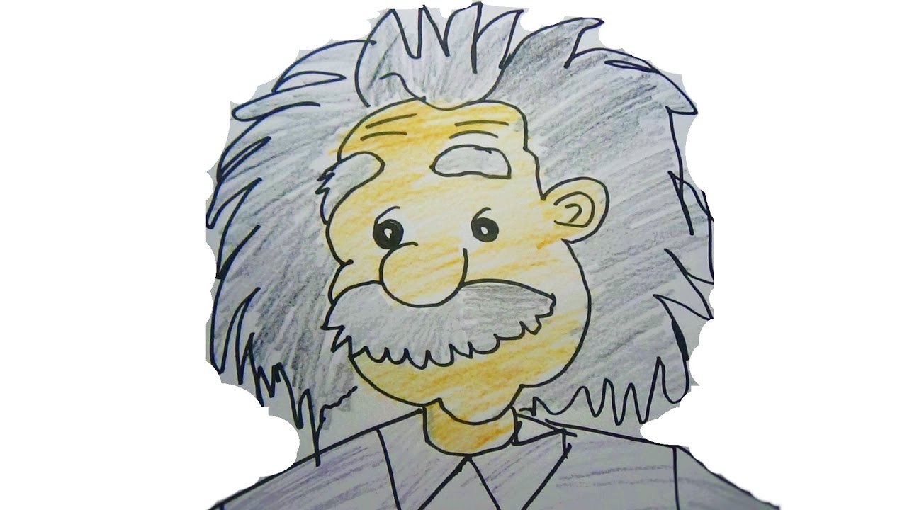 1280x720 Easy Drawing For Kids - Einstein Drawing Cartoon