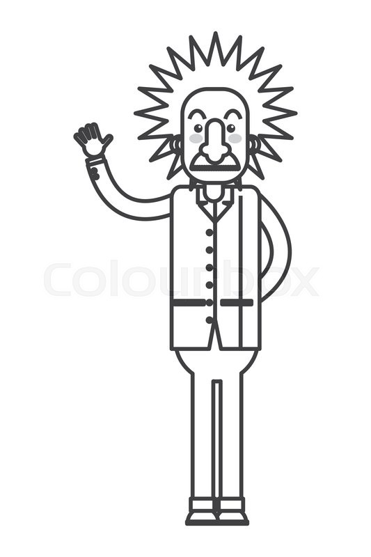 533x800 Flat Design Albert Einstein Cartoon Stock Vector Colourbox - Einstein Drawing Cartoon