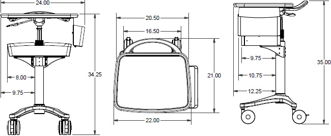 650x267 ergotron anthro zido ekg height adjustable cart - Ekg Drawing