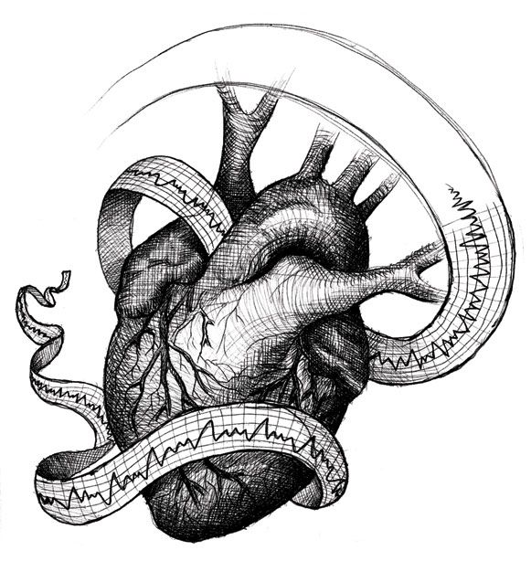 581x614 tattoos and piercings ems tattoos, heart - Ekg Drawing