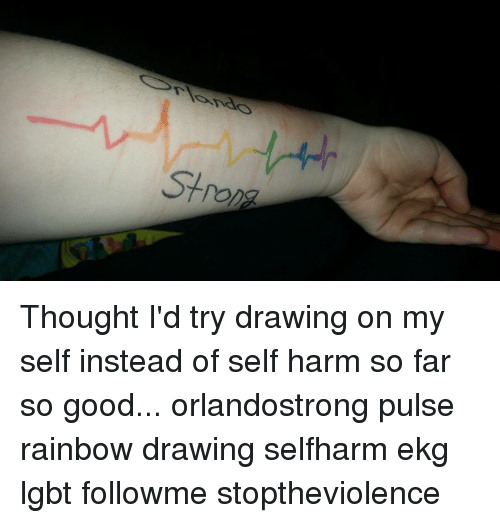 500x523 strong thought i'd try drawing on my self instead of self harm so - Ekg Drawing