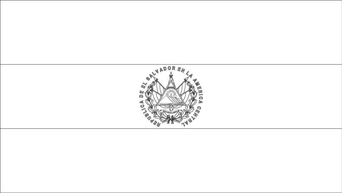 1181x667 el salvador flag coloring page - El Salvador Flag Drawing
