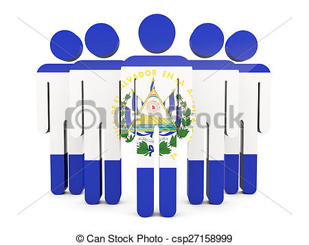 450x357 people with flag of el salvador isolated on white - El Salvador Flag Drawing