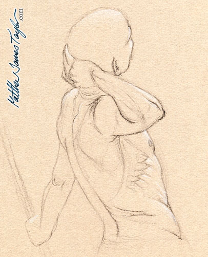 406x500 human anatomy drawing studies - Elbow Drawing