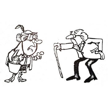 350x350 welcome art line drawing elderly couple - Elderly Drawing