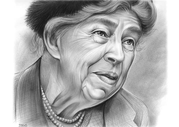 700x500 eleanor roosevelt greeting card for sale - Eleanor Roosevelt Drawing