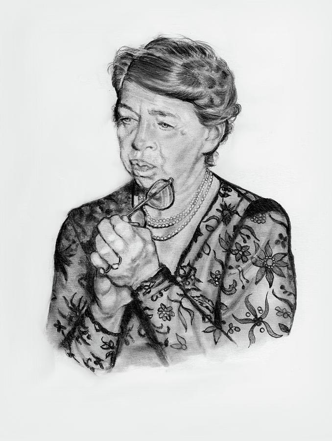 678x900 eleanor roosevelt in pencil drawing - Eleanor Roosevelt Drawing