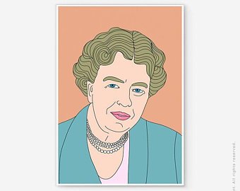 340x270 items similar to print anna eleanor roosevelt first lady art - Eleanor Roosevelt Drawing