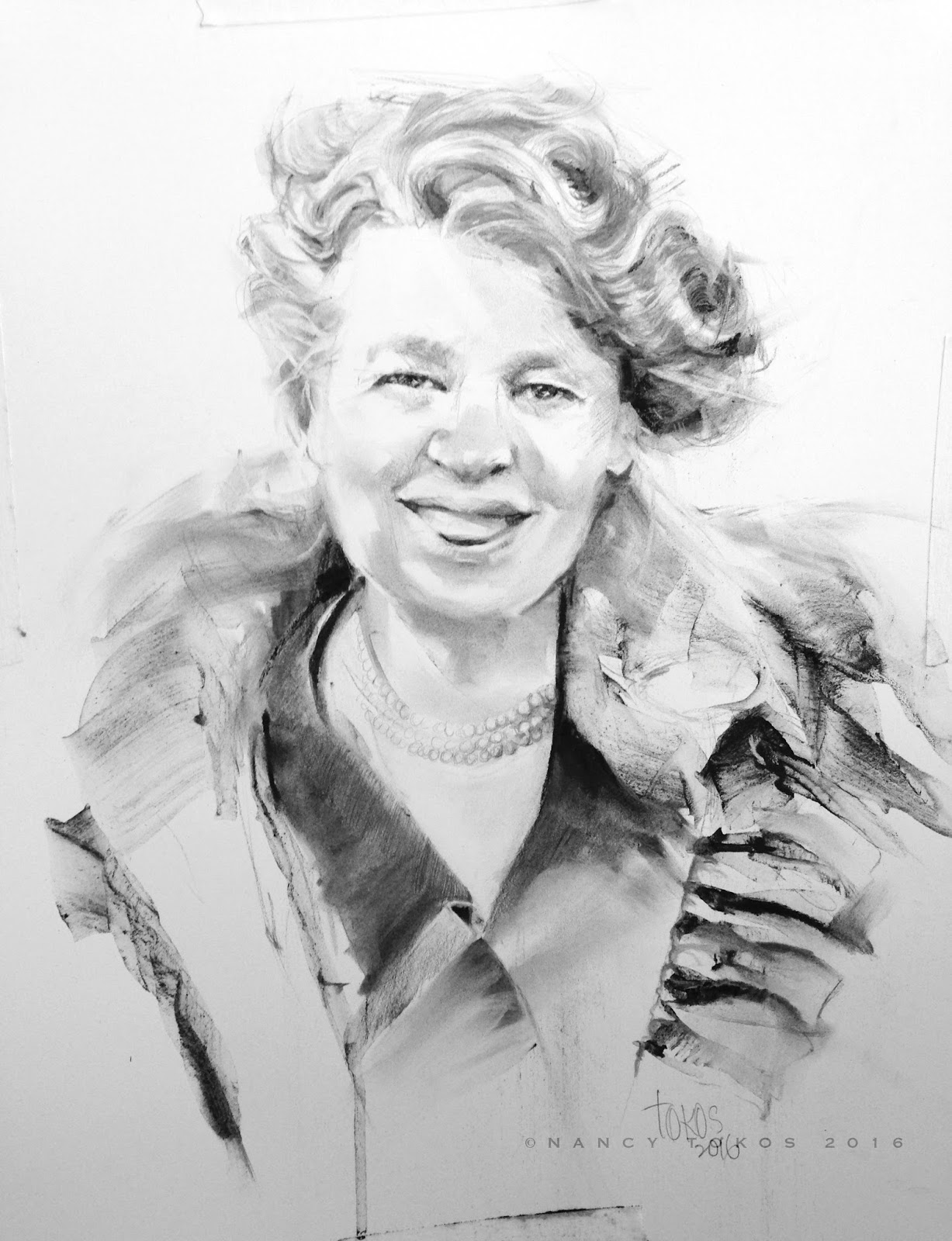 1227x1600 tokos fine art eleanor roosevelt - Eleanor Roosevelt Drawing