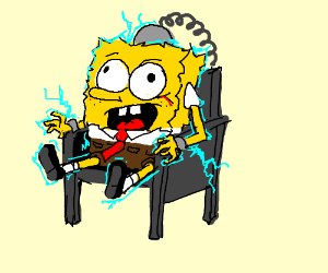 300x250 Spongebob Being Killed - Electric Chair Drawing