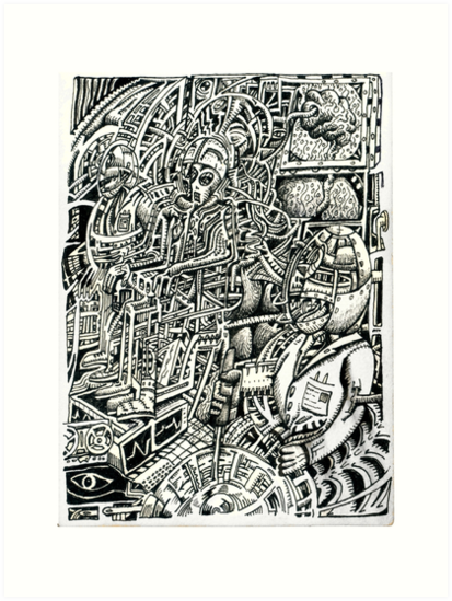 413x549 electric chair, or, a shock to the system art prints - Electric Chair Drawing