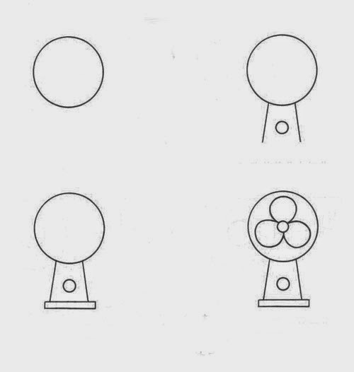 500x526 Trinadiy Hi, Come To See How To Draw Electric Fan - Electric Fan Drawing