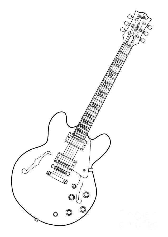 Electric Guitar Line Drawing at PaintingValley.com | Explore collection ...