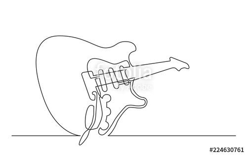 500x313 continuous line drawing of electric guitar with three single coil - Electric Guitar Line Drawing