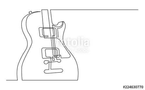 500x313 Continuous Line Drawing Of Electric Guitar With Two Humbuckers - Electric Guitar Line Drawing