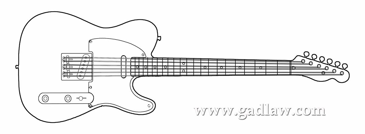 1200x442 Guitar Line Drawing - Electric Guitar Line Drawing