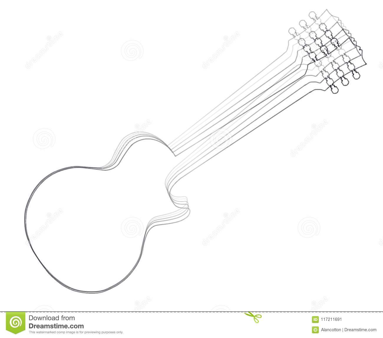 1300x1146 How To Draw A Sketch Of Guitar Best Of Hand Drawing A Golden Hard - Electric Guitar Outline Drawing