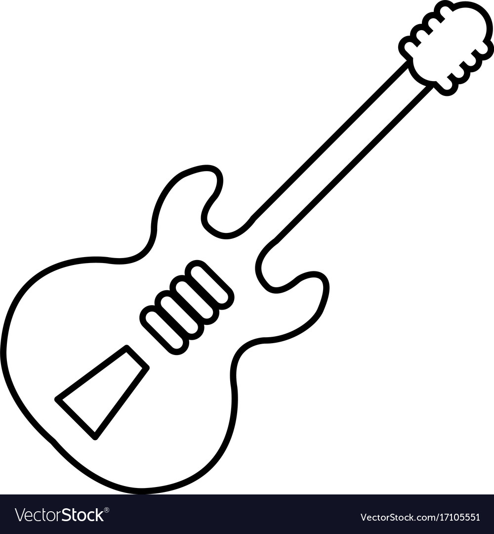 1000x1080 plush electric guitar outline icon style royalty free vector image - Electric Guitar Outline Drawing