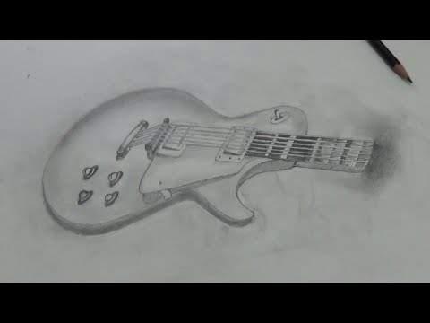 480x360 electric guitar drawing - Electric Guitar Pencil Drawing