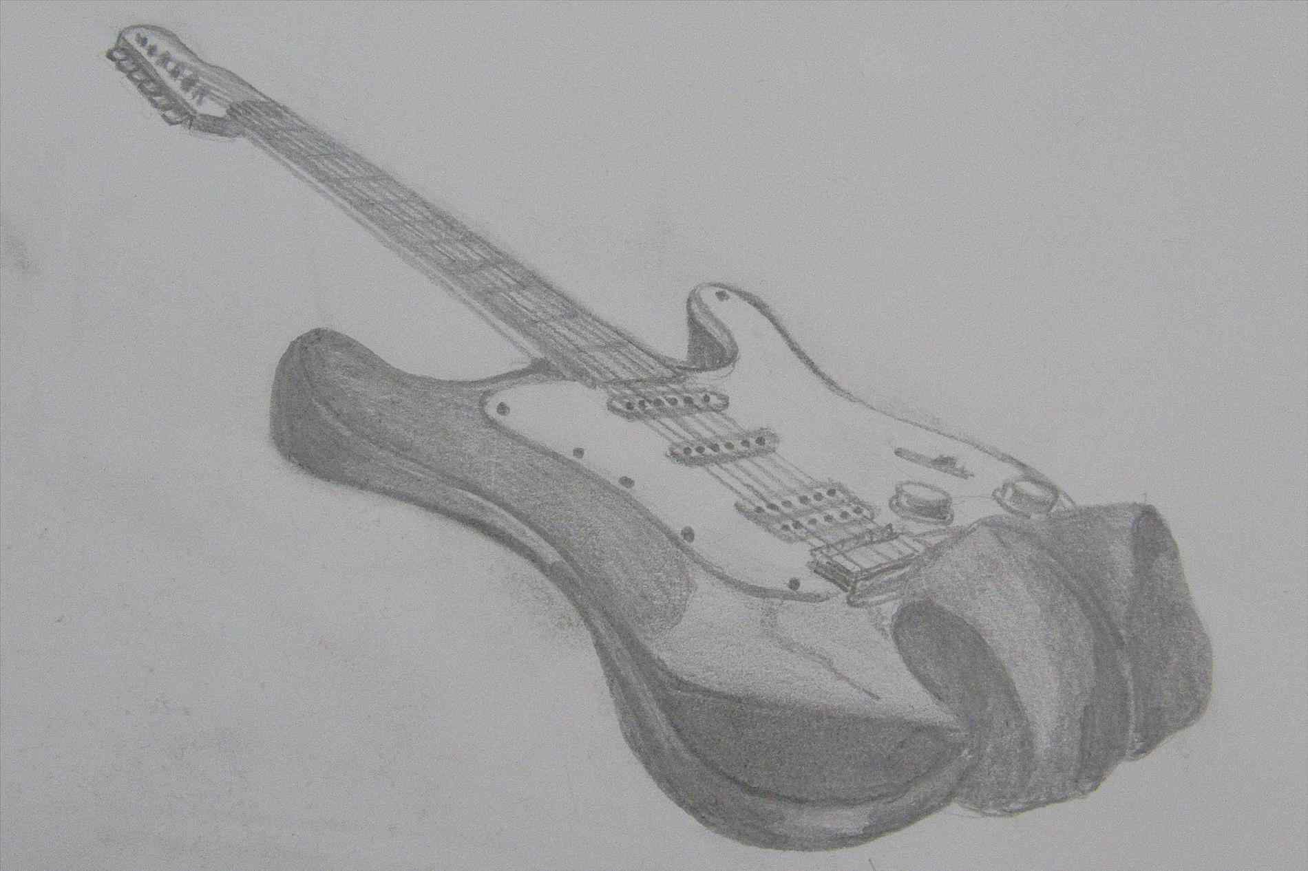 Electric Guitar Pencil Drawing at PaintingValley.com | Explore ...